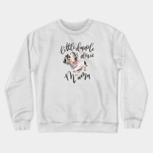 Dapple Doxie Mom, Black in Pink Crewneck Sweatshirt